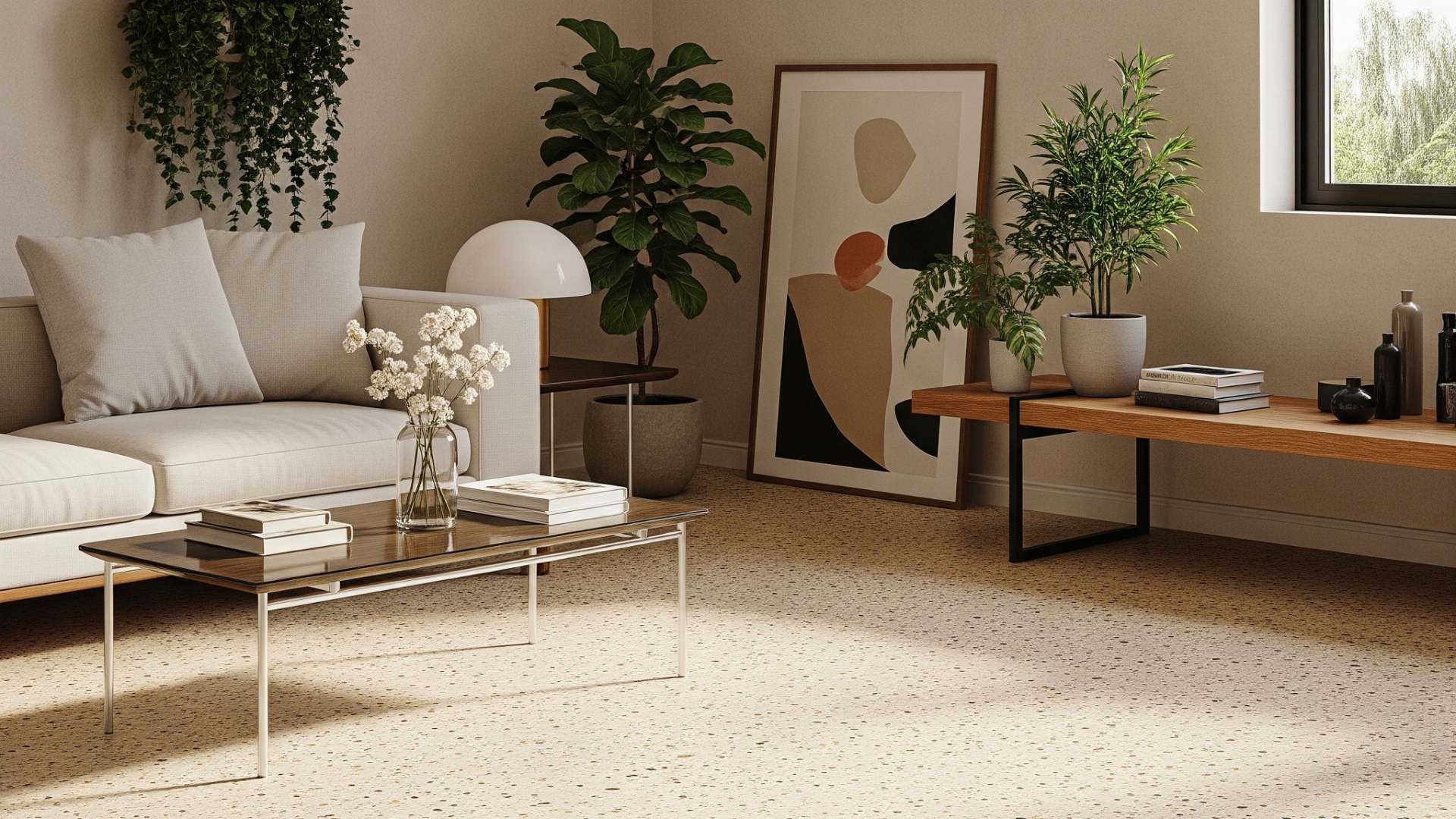 Terrazzo gietvloer woonkamer terrazzo gietvloer in woonkamer